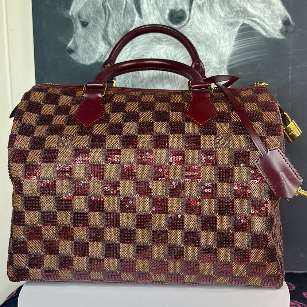 LOUIS VUITTON Damier Paillettes Speedy 30 Rouge limited edition - Picture 3 of 12